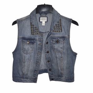Forever 21 Ombré Denim Jean Jacket Vest Large